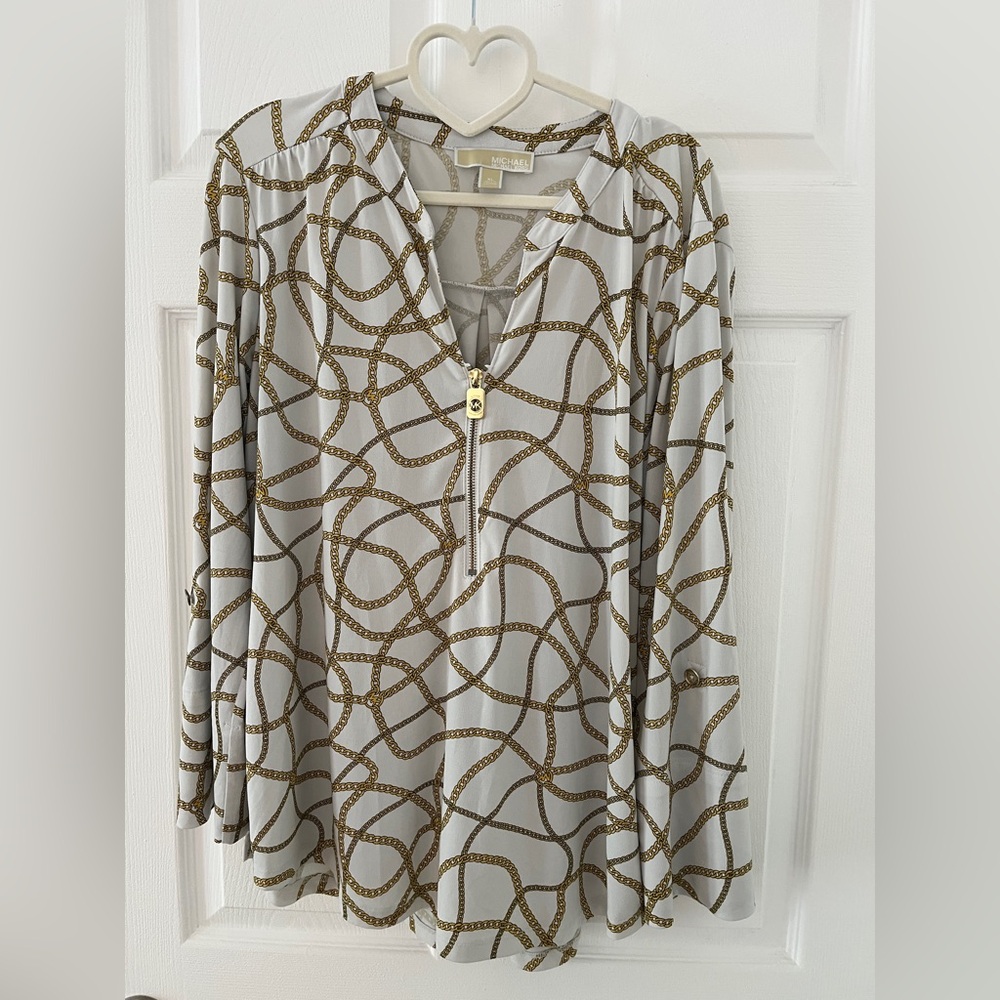 Michael Kors Gold Chain Pattern Blouse